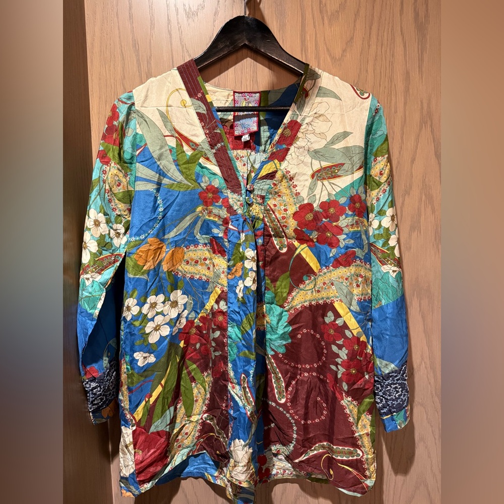 Johnny Was Teebee Robi Long Sleeve Embroidered Blouse Size S - Picture 5 of 11